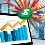 aptop screen displaying a rising green money graph, representing affiliate marketing income growth.